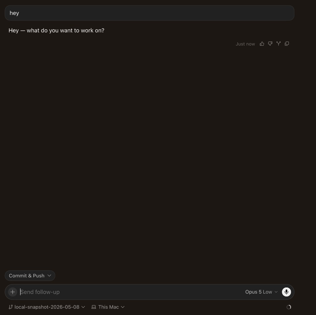 A Cursor chat running on Opus 5 through Straitly